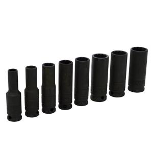 72103 JUEGO DE DADOS DE IMPACTO LARGOS CUADRO DE 3/8", 12 PUNTAS, EN PULGADAS, 8 PIEZAS URREA