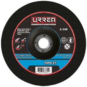 U372 DISCO ABRASIVO TIPO 27 PARA ACERO INOXIDABLE 4-1/2" X 1/4" URREA