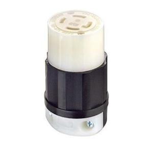 2713 CONECTOR CON SEGURO 4 CABLES A TIERRA NEMA L14-30R 30A-125/250V GRDG BLANCO-NEGRO LEVITON