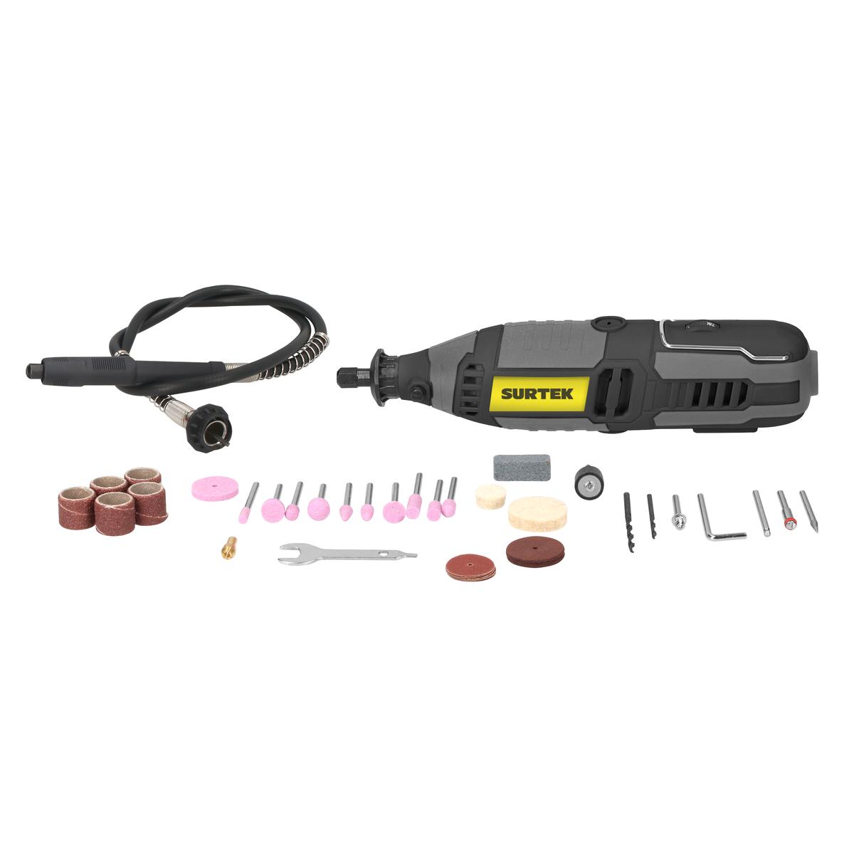 MT518 JUEGO DE MOTO TOOL ELÉCTRICO 1/8" 135 W, 42 PIEZAS SURTEK